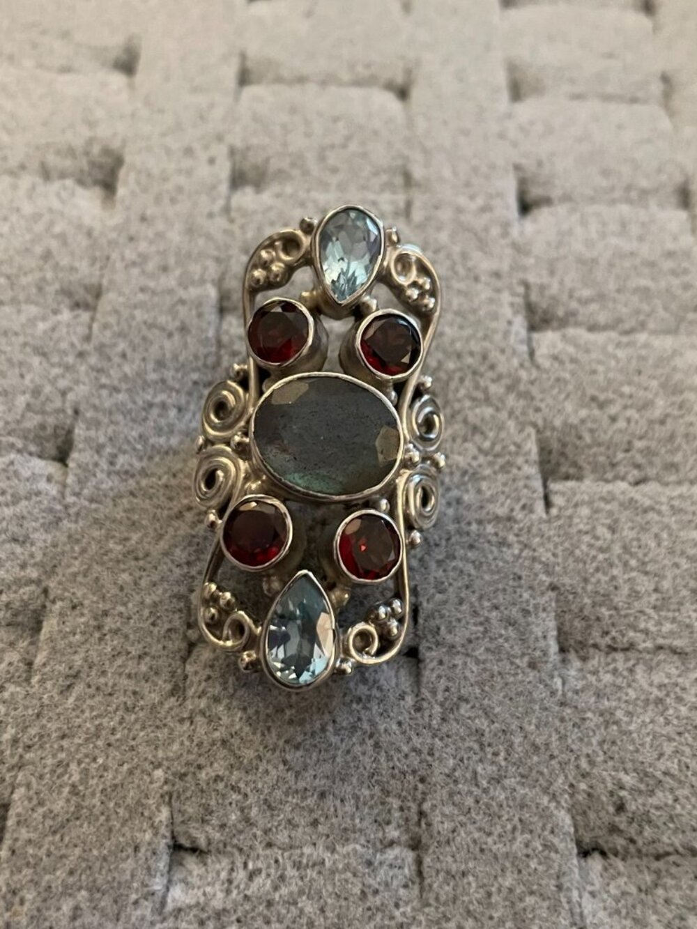 Handmade Silver Ring Large Statement 20 grams Size 6 Retro 1980s 1990s Boho $175